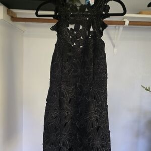 SAYLOR Black Floral Lace Mini Dress